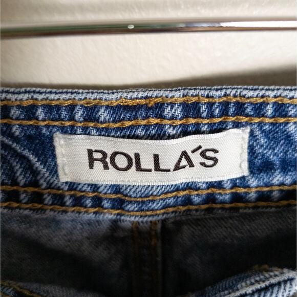ROLLA'S High Rise Wide Leg Jeans Medium Wash Button Fly Welt Pockets Women's 29 - Picture 3 of 5